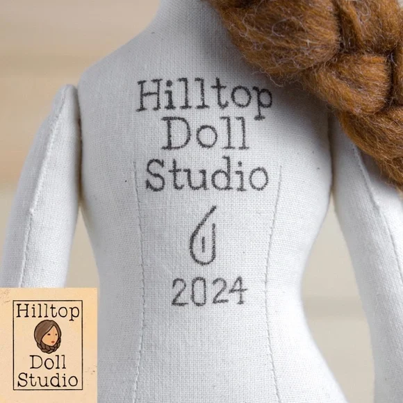 Fabric Doll "Clara" Handcrafted Textile Cloth Heirloom Primitive Doll - Picture 14 of 14